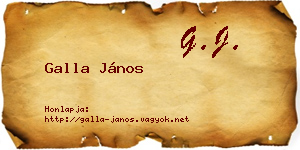 Galla János névjegykártya